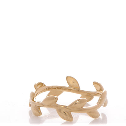 Tiffany 18K Yellow Gold Narrow Paloma Picasso Olive Leaf Band Ring 54 7 1 of 5