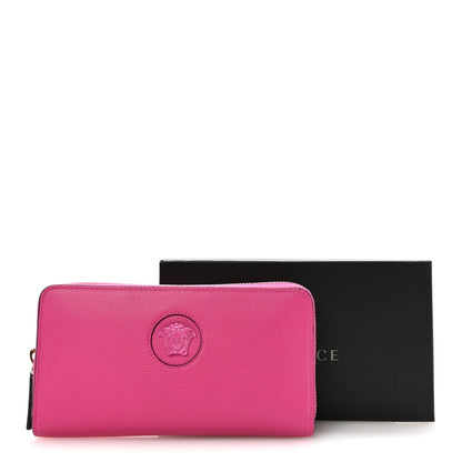 Versace Calfskin Medusa Zip Wallet Pink 7 of 7