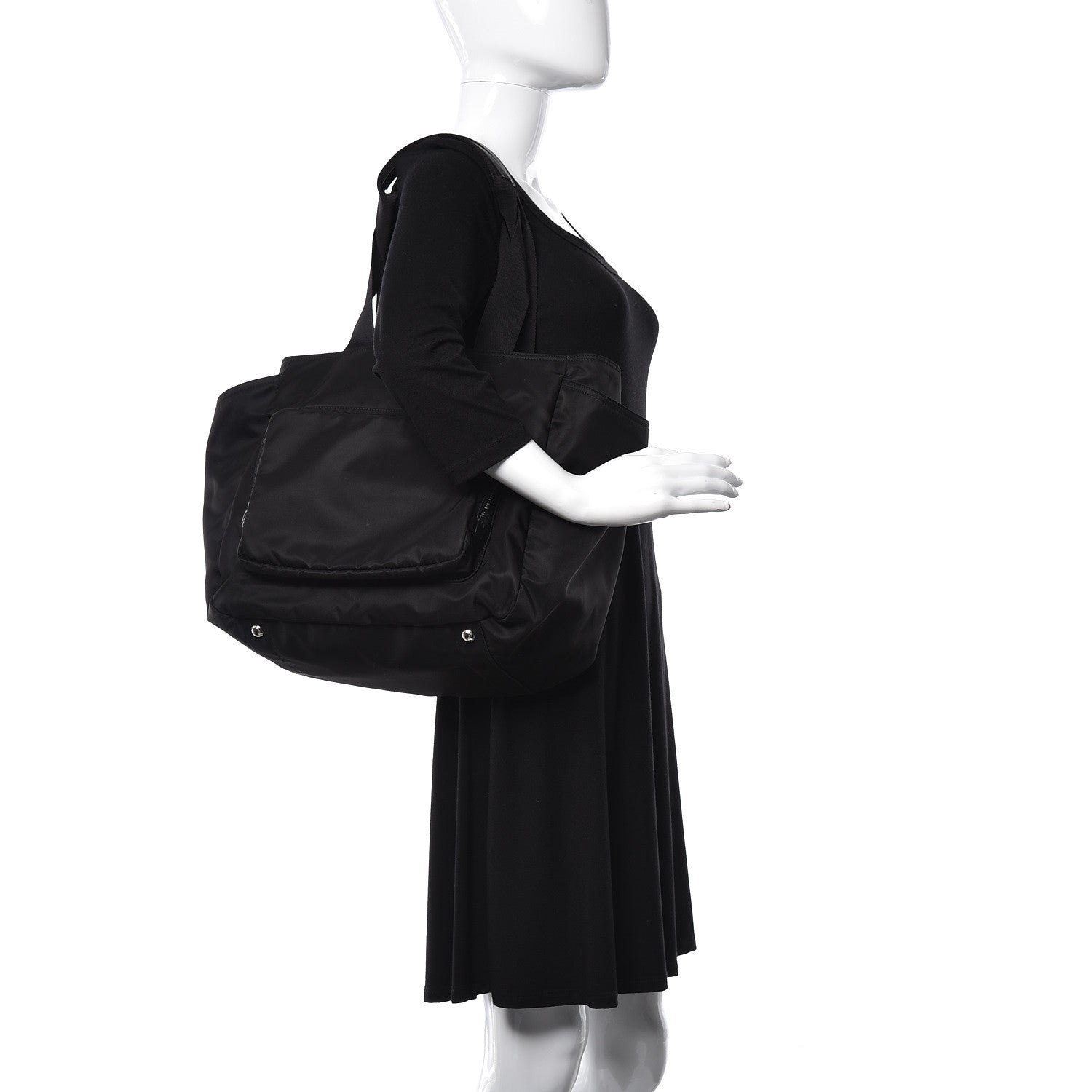Prada Nylon Vela Baby Bag Black 2 of 14