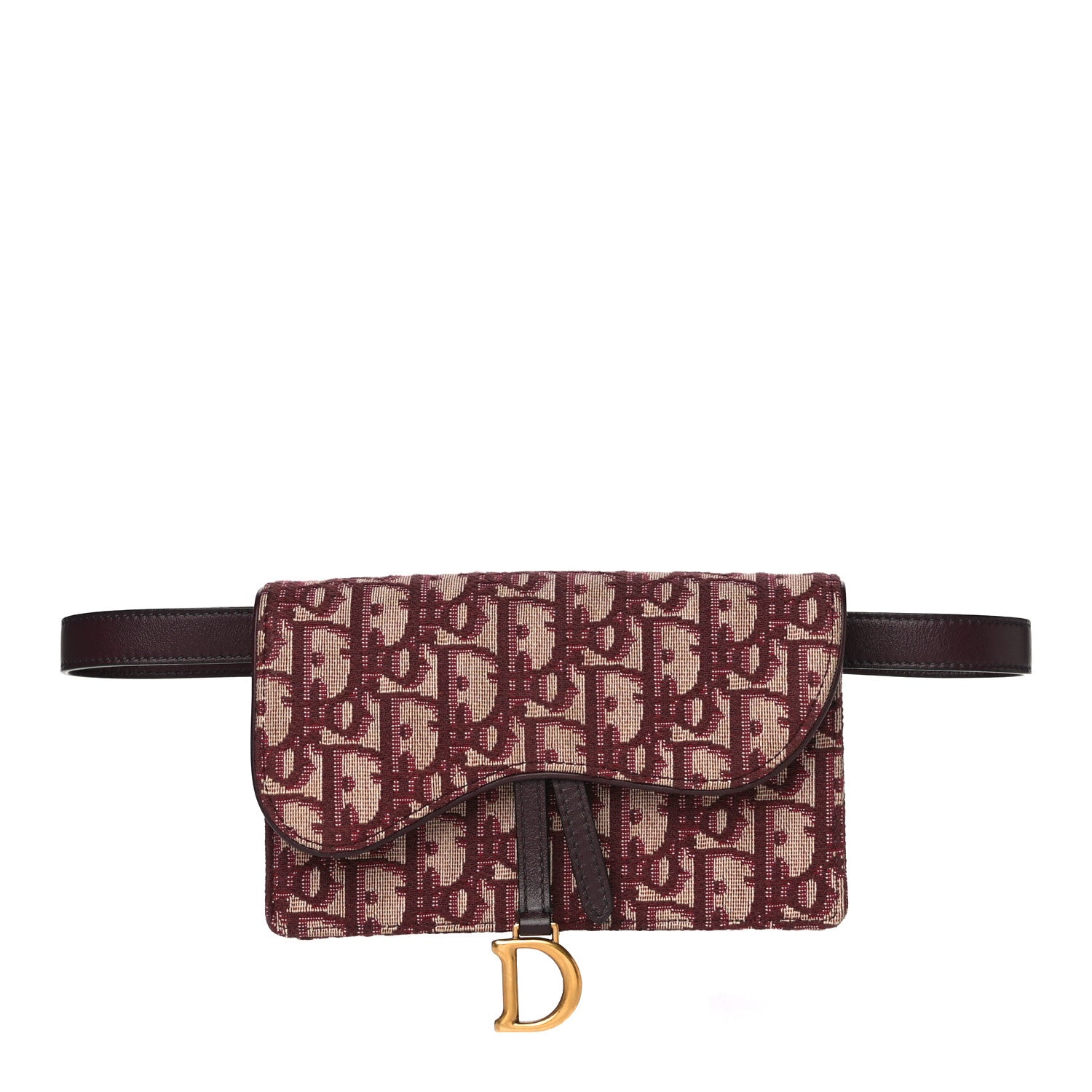 Christian Dior Oblique Saddle Belt Bag Bordeaux 1 of 19