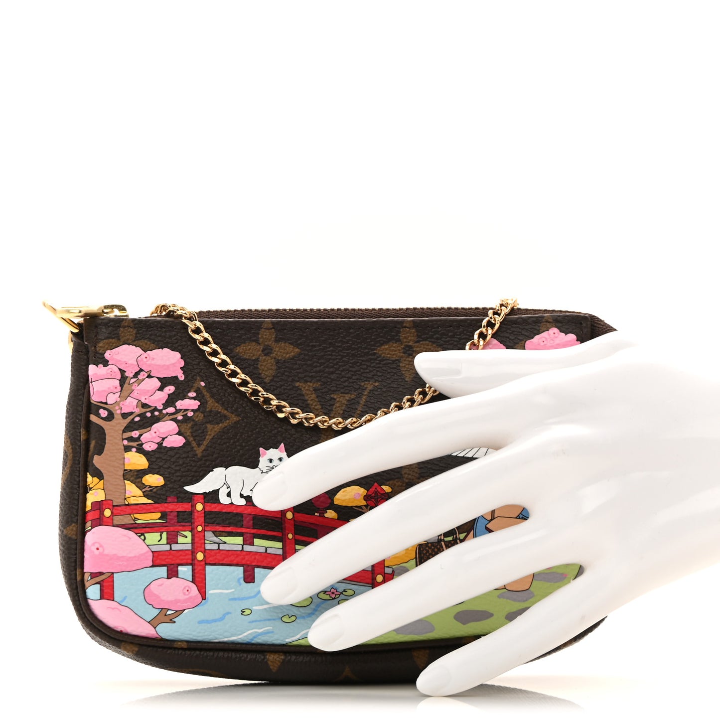 Monogram 2021 Christmas Animation Japanese Garden Mini Pochette Accessories  Wisteria Pink