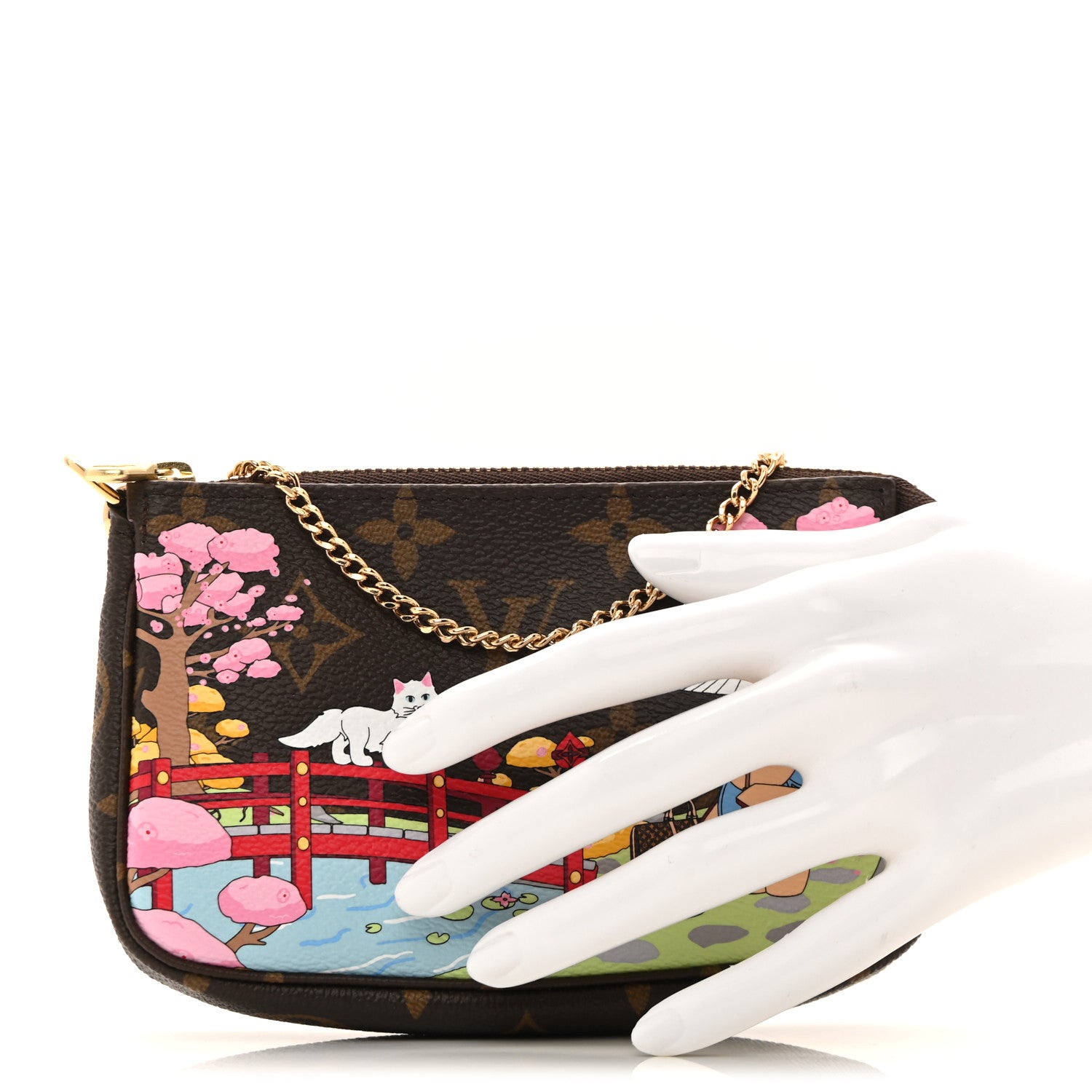 Louis Vuitton Monogram 2021 Christmas Animation Japanese Garden Mini Pochette Accessories  Wisteria Pink 2 of 12