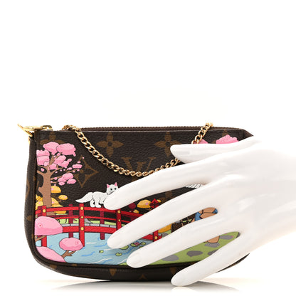 Louis Vuitton Monogram 2021 Christmas Animation Japanese Garden Mini Pochette Accessories  Wisteria Pink 2 of 12