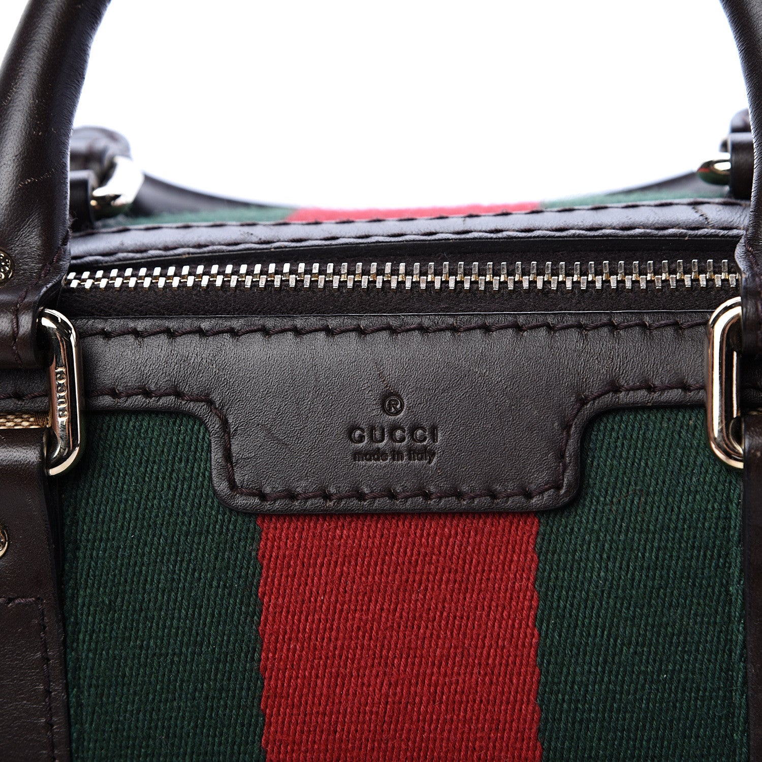 Gucci Monogram Vintage Web Medium Boston Dark Brown 15 of 16