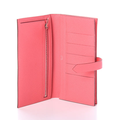 Hermes Chevre Mysore Bearn Gusset Wallet Rose Lipstick 4 of 5