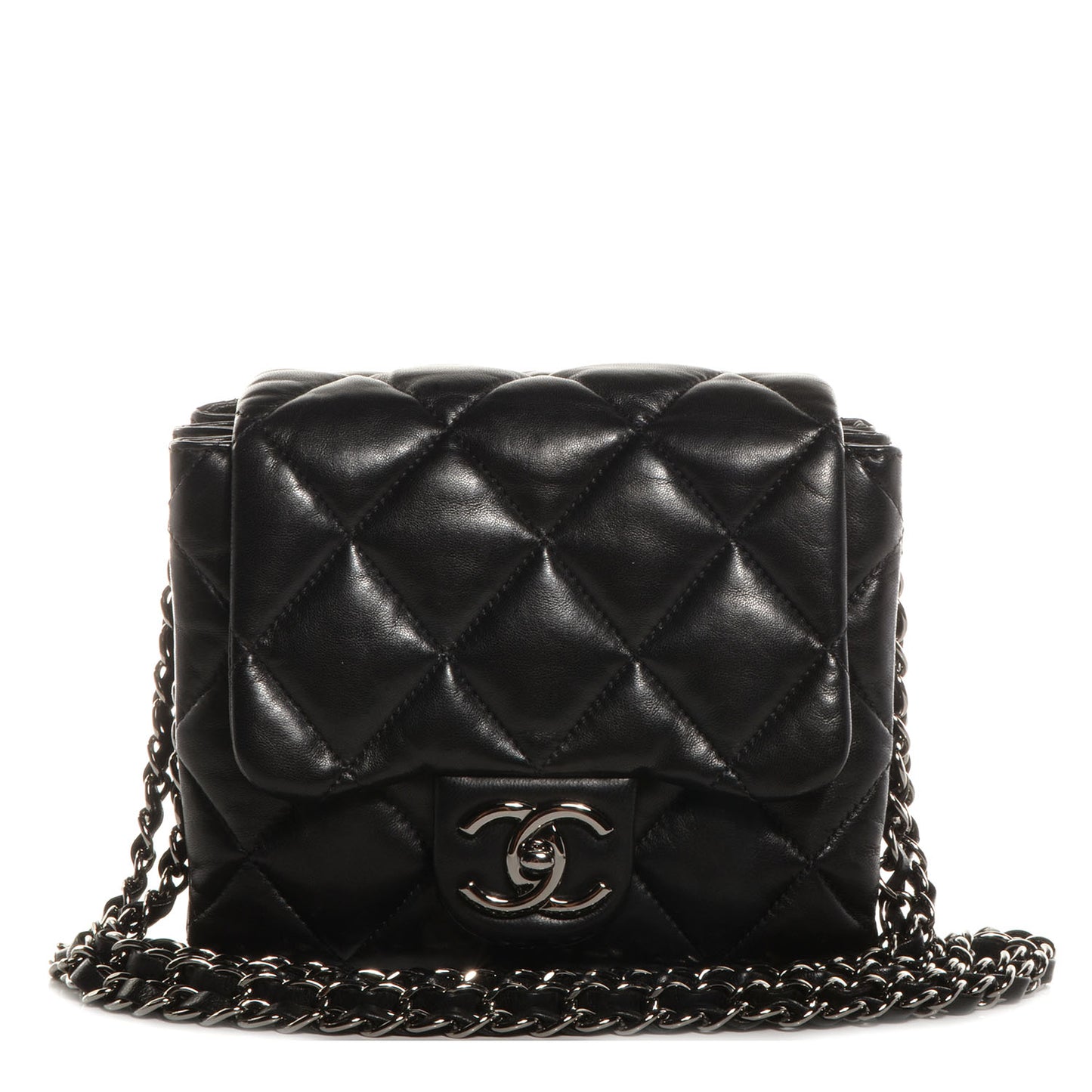 Lambskin Quilted Mini Chanel 3 Flap Black
