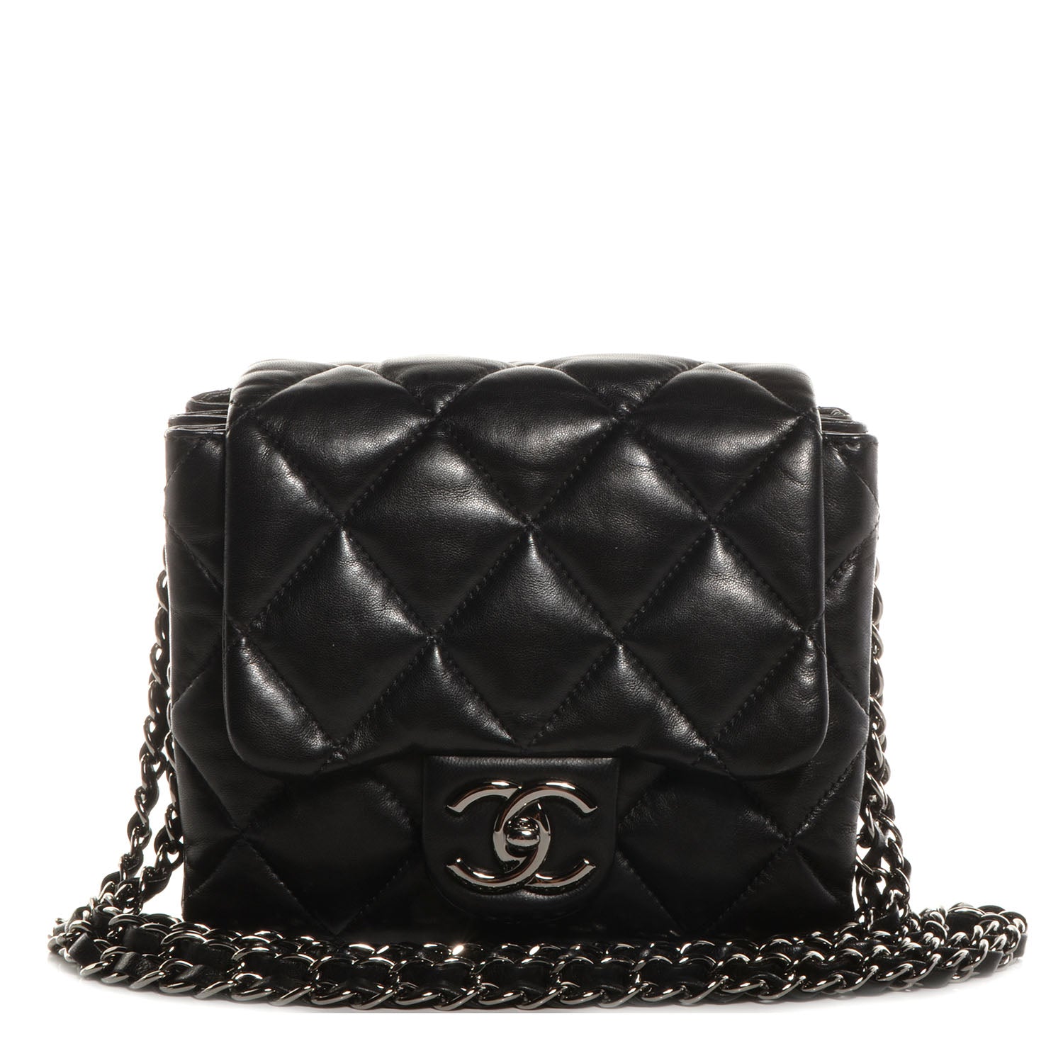 Chanel Lambskin Quilted Mini Chanel 3 Flap Black 1 of 8