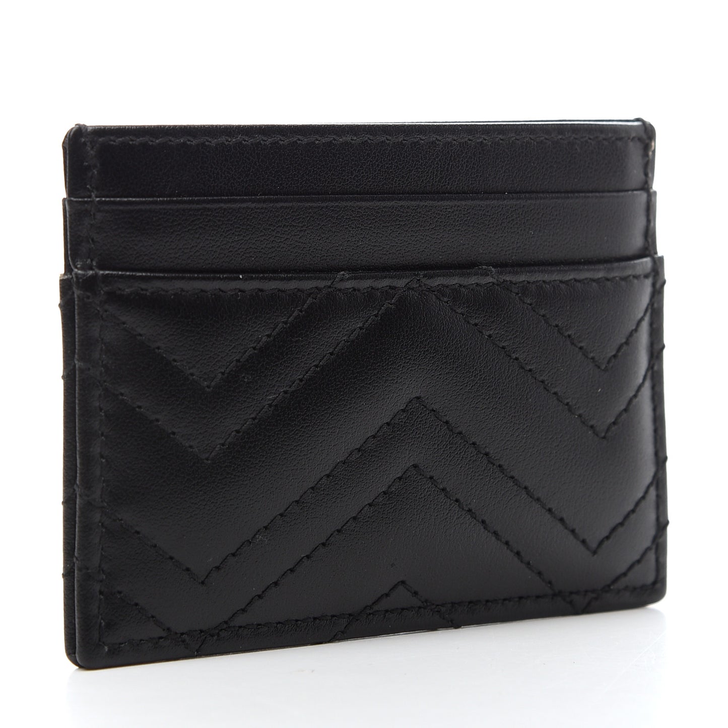 Calfskin Matelasse GG Marmont Card Holder Black