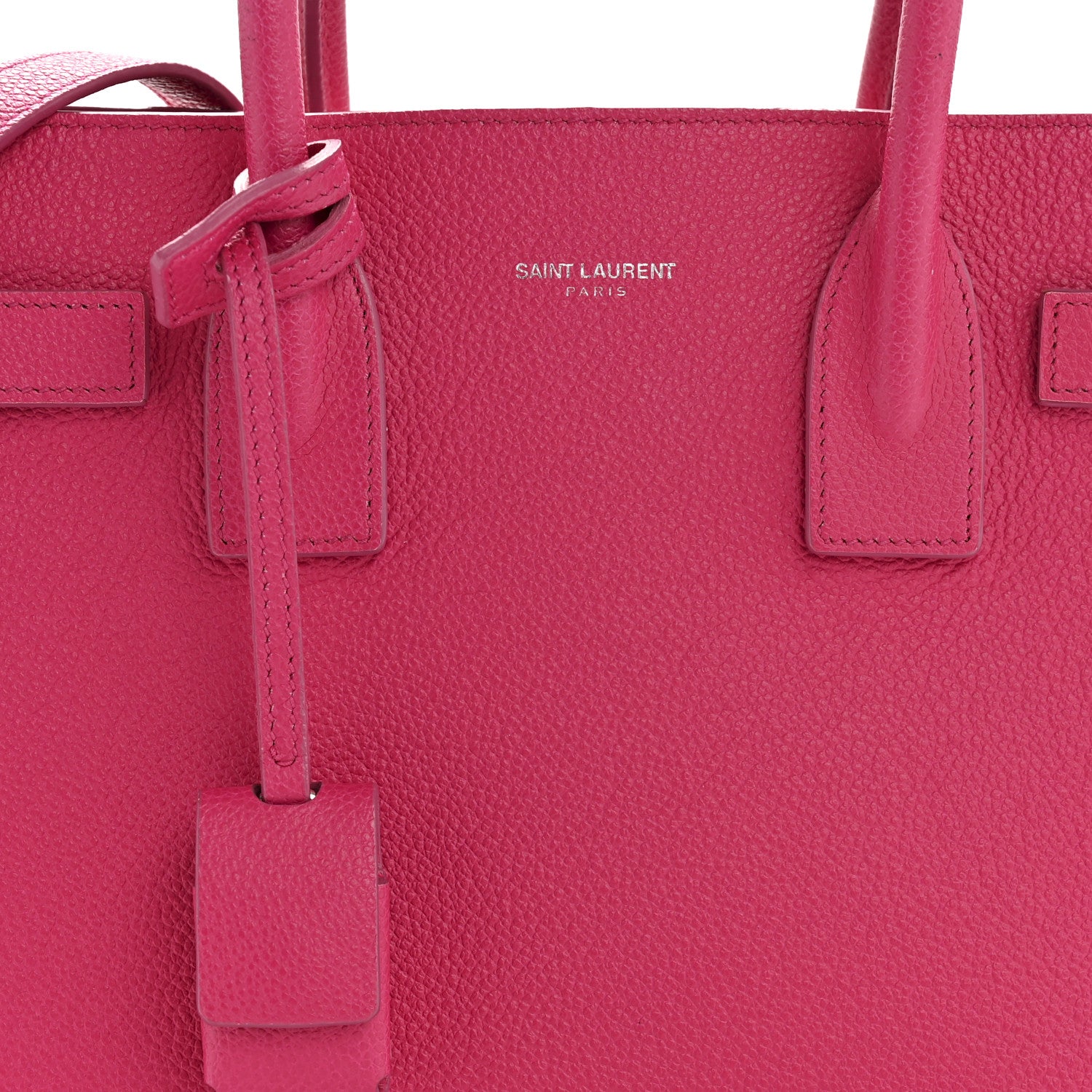 Saint Laurent Grained Calfskin Baby Sac De Jour Lipstick Fuchsia 8 of 14
