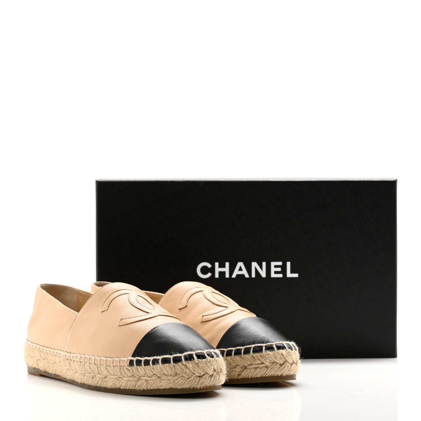 Lambskin CC Espadrilles 38 Beige Black