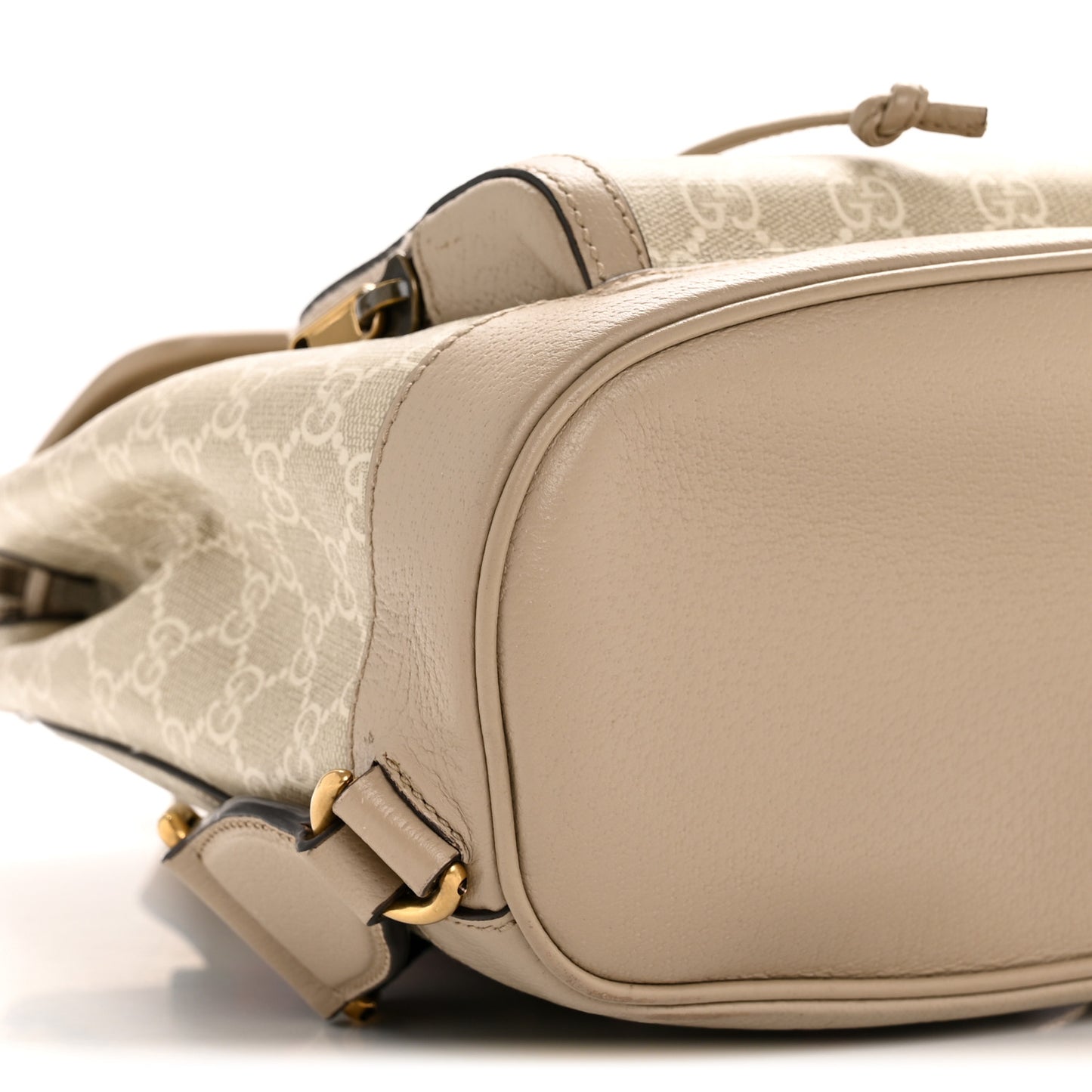 GG Supreme Monogram Azalea Calfskin Retro Interlocking G Buckle Backpack Beige Mystic White