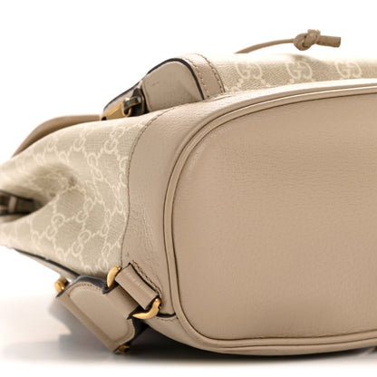 Gucci GG Supreme Monogram Azalea Calfskin Retro Interlocking G Buckle Backpack Beige Mystic White 9 of 14