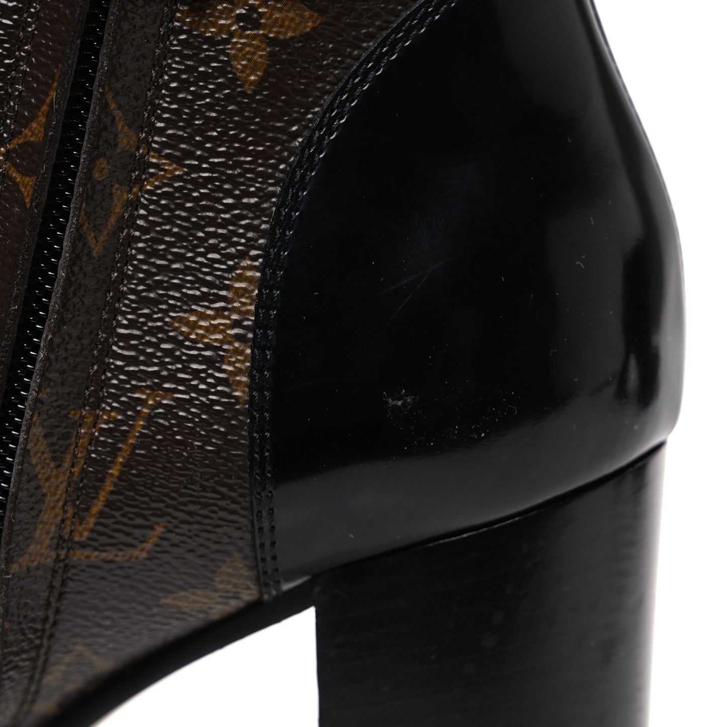 Patent Calfskin Monogram Star Trail Ankle Boots 40 Black