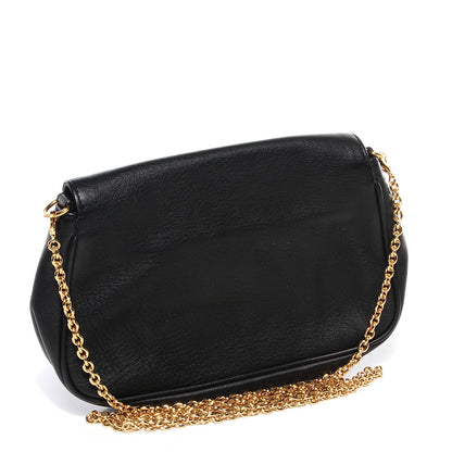 Fendi Vitello Flamingo Enamel Fendista Pouchette Crossbody Black 5 of 11