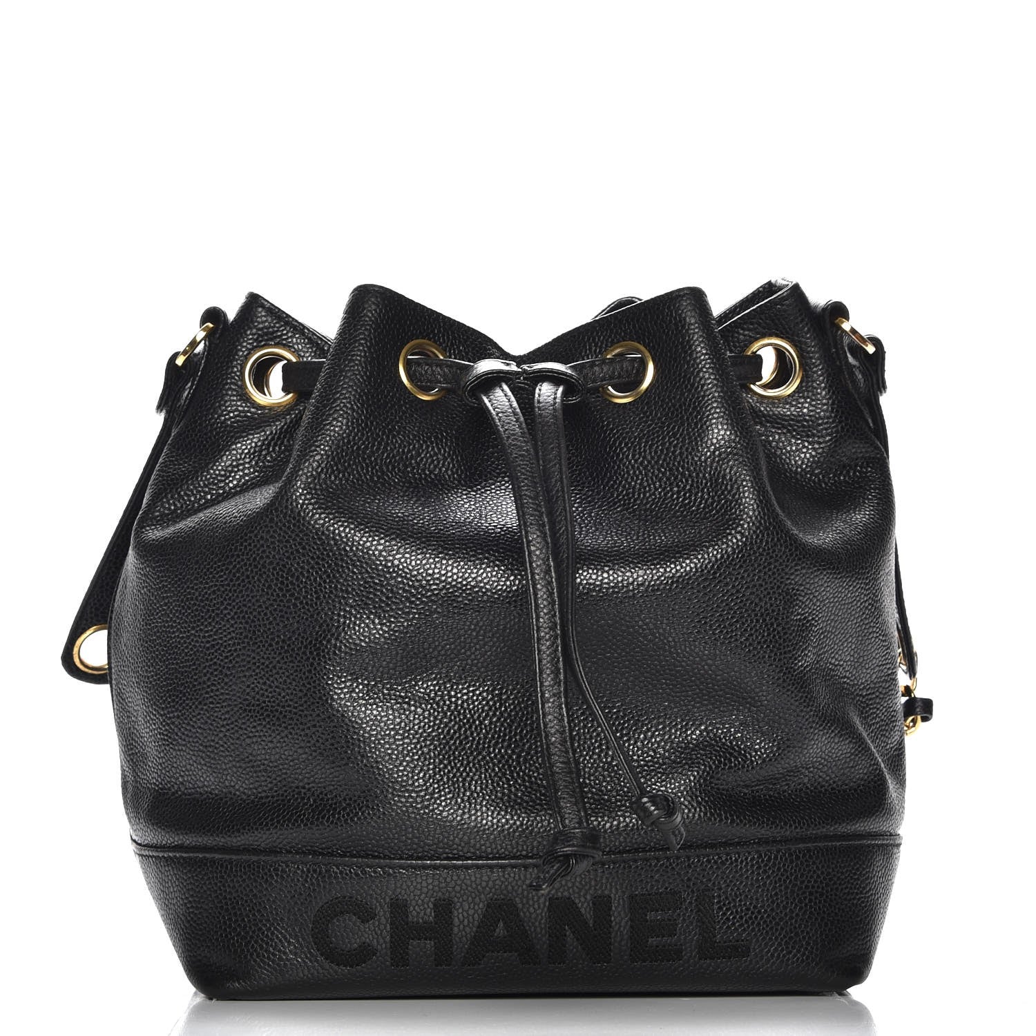 Chanel Caviar CC Drawstring Shoulder Bag Black 1 of 8