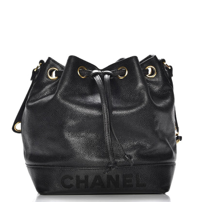 Chanel Caviar CC Drawstring Shoulder Bag Black 1 of 8