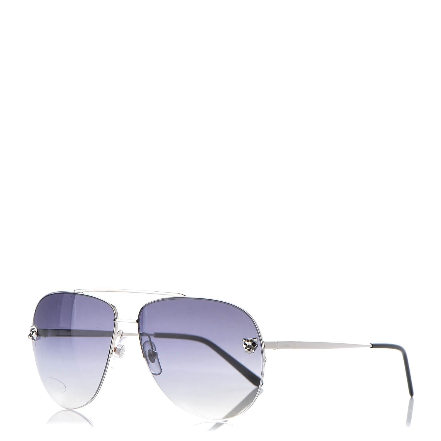 Cartier Panthere De Aviator Sunglasses Silver 1 of 8