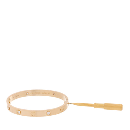 Cartier 18K Yellow Gold 4 Diamond LOVE Bracelet 16 4 of 4