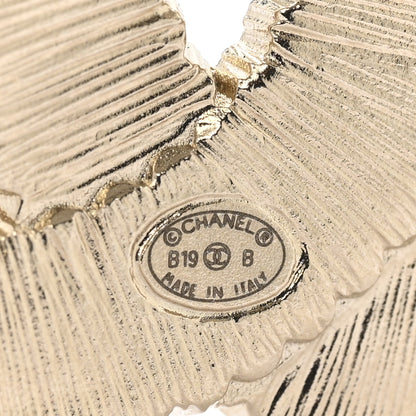 Chanel Pearl Crystal Lace Camellia CC Brooch Gold 3 of 4