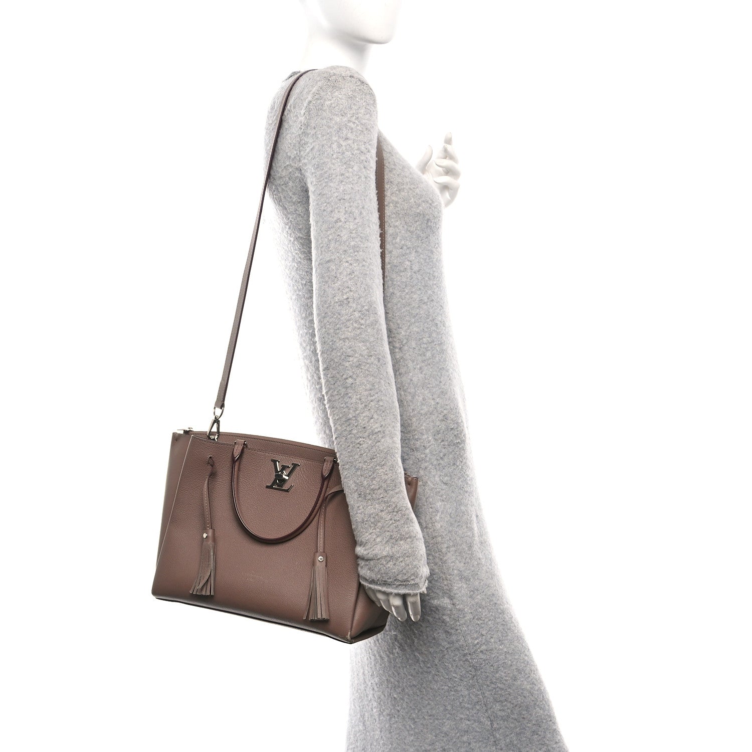 Louis Vuitton Calfskin Lockmeto Taupe Glace 2 of 9