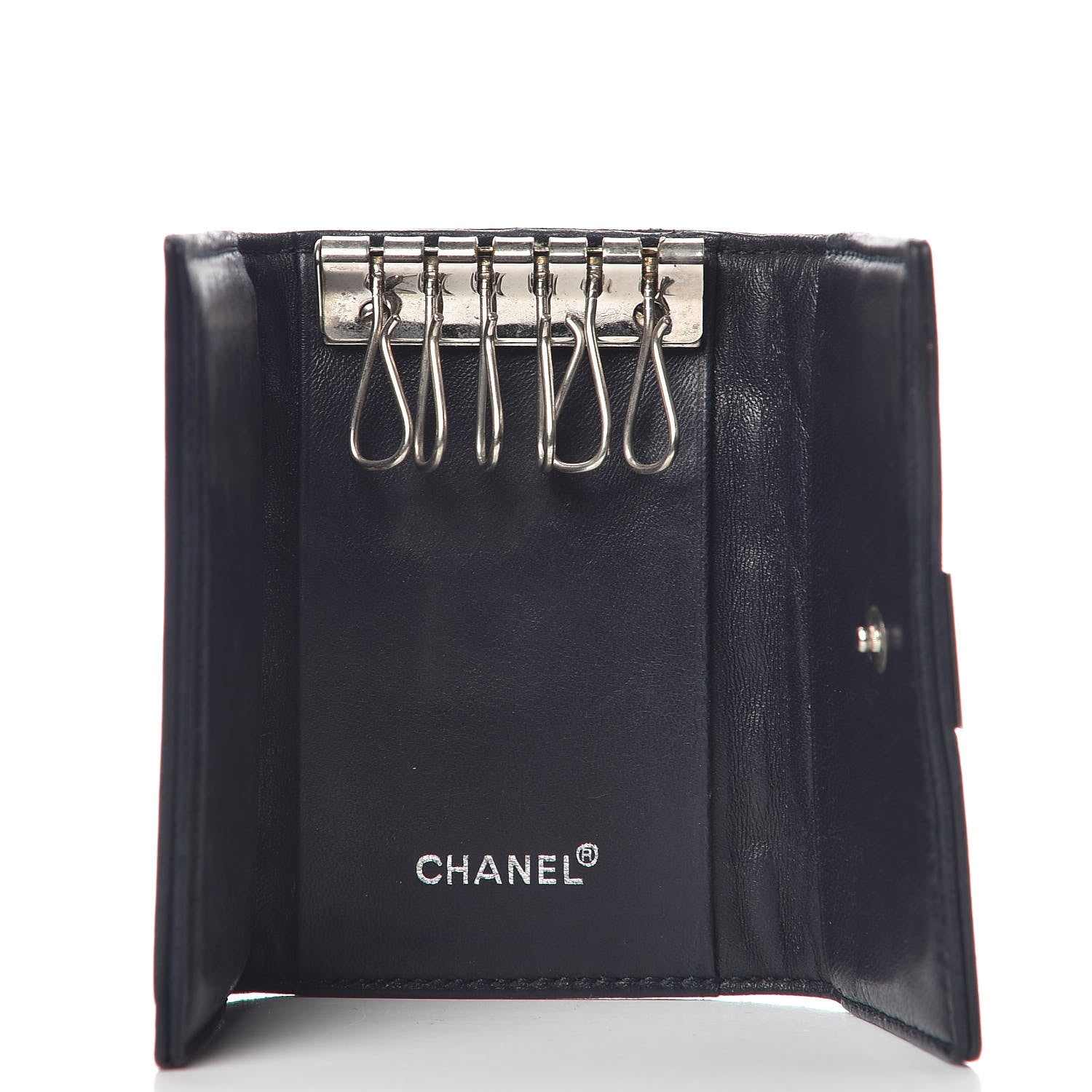Chanel Lambskin Chocolate Bar 6 Key Holder Blue 5 of 11