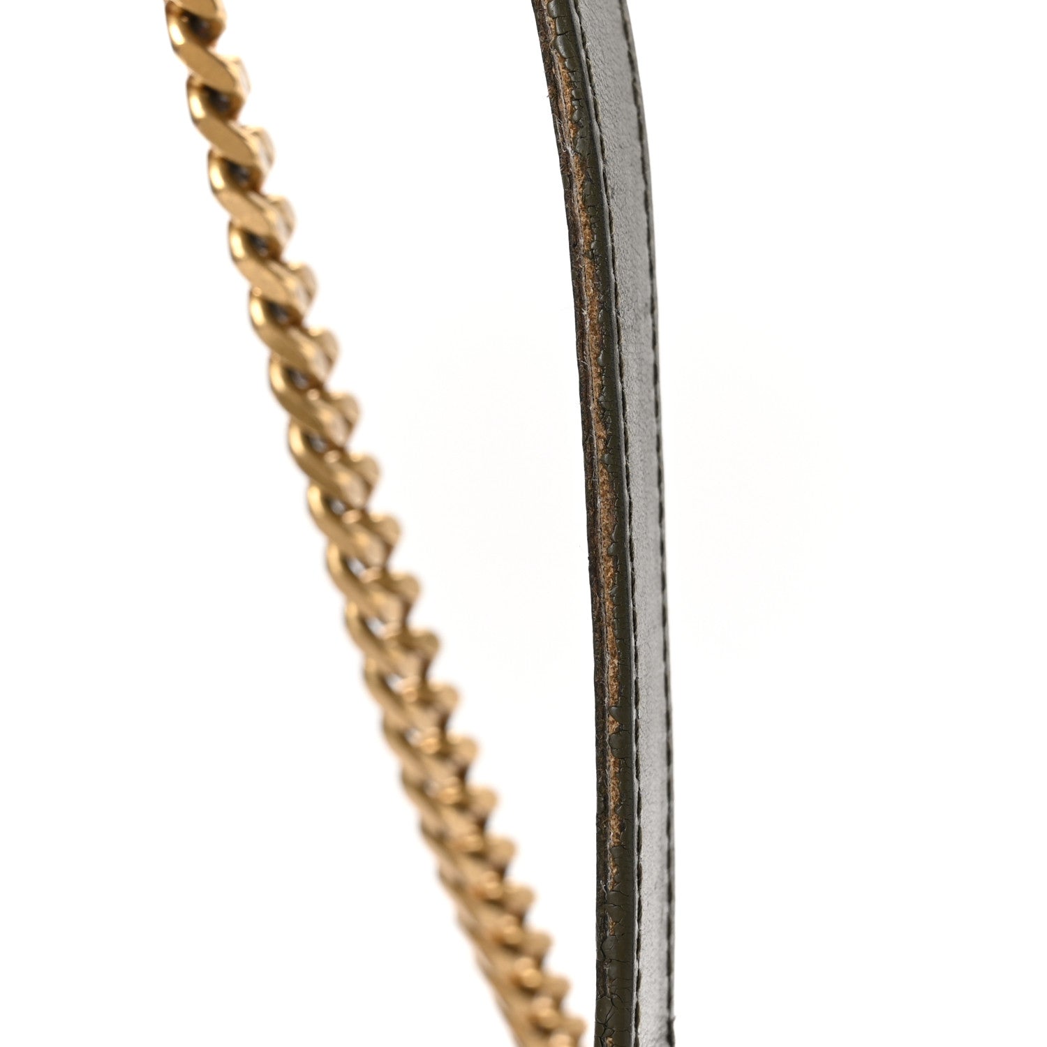 Saint Laurent Calfskin Y Quilted Monogram Medium Loulou Chain Satchel Military Olive 17 of 18