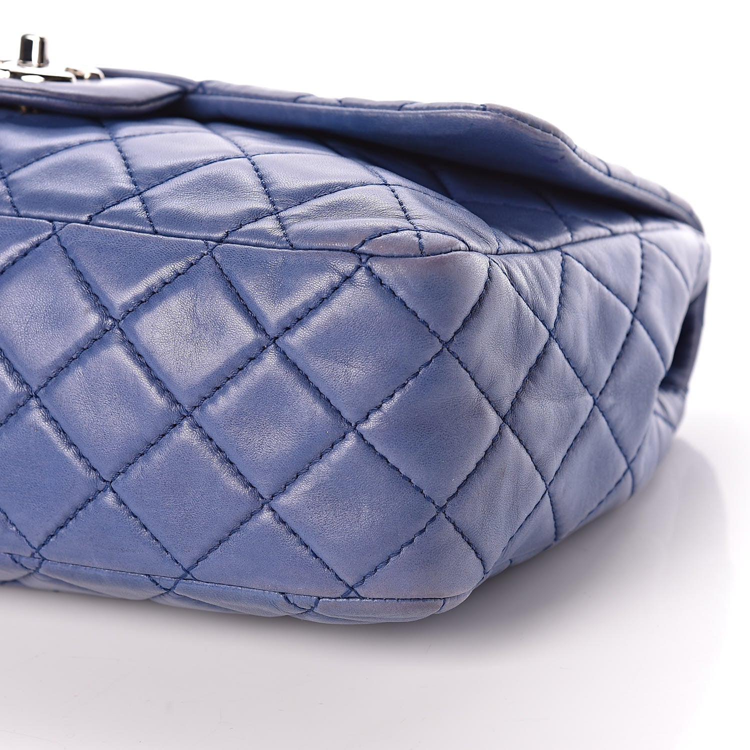 Chanel Lambskin Jumbo Single Flap Blue 9 of 12