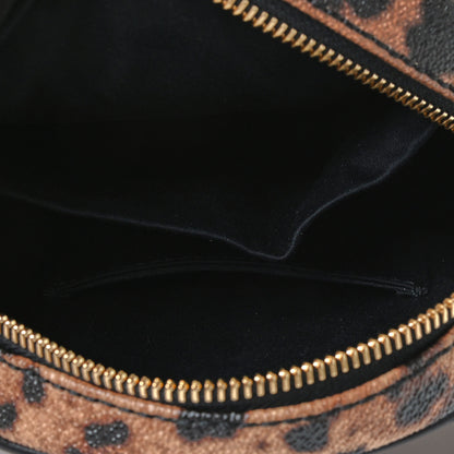 Dolce & Gabbana Dauphine Leopard Print Round Crossbody Black 4 of 4