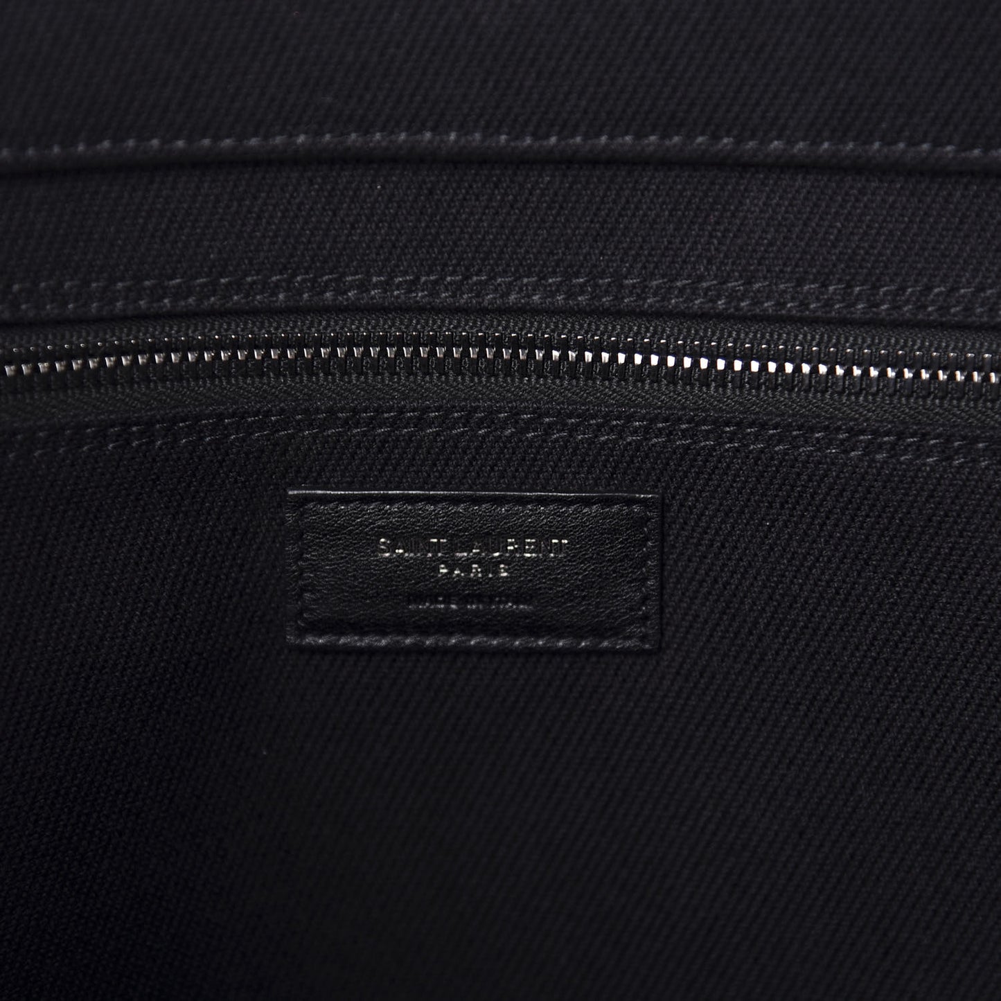 Linen Calfskin Rive Gauche Tote Black