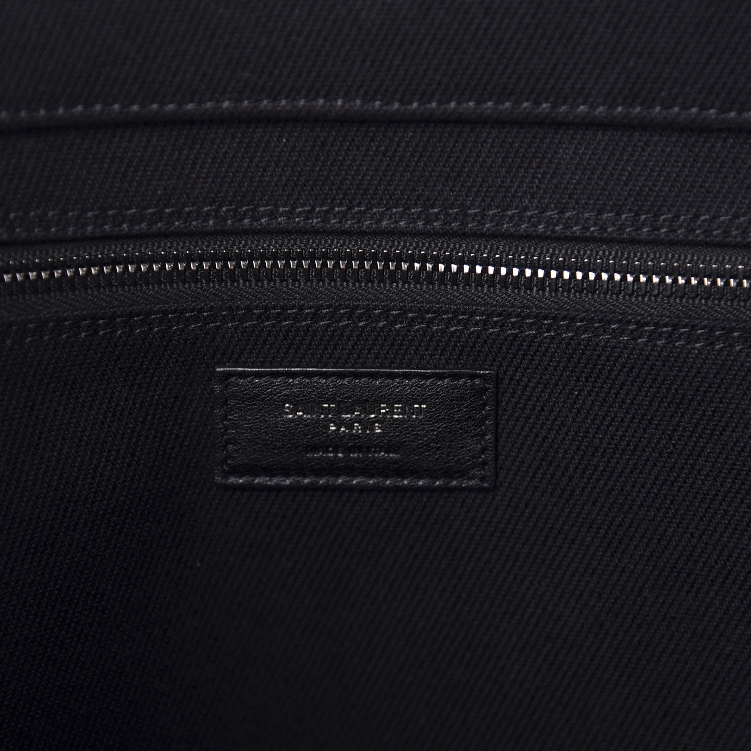 Saint Laurent Linen Calfskin Rive Gauche Tote Black 8 of 10