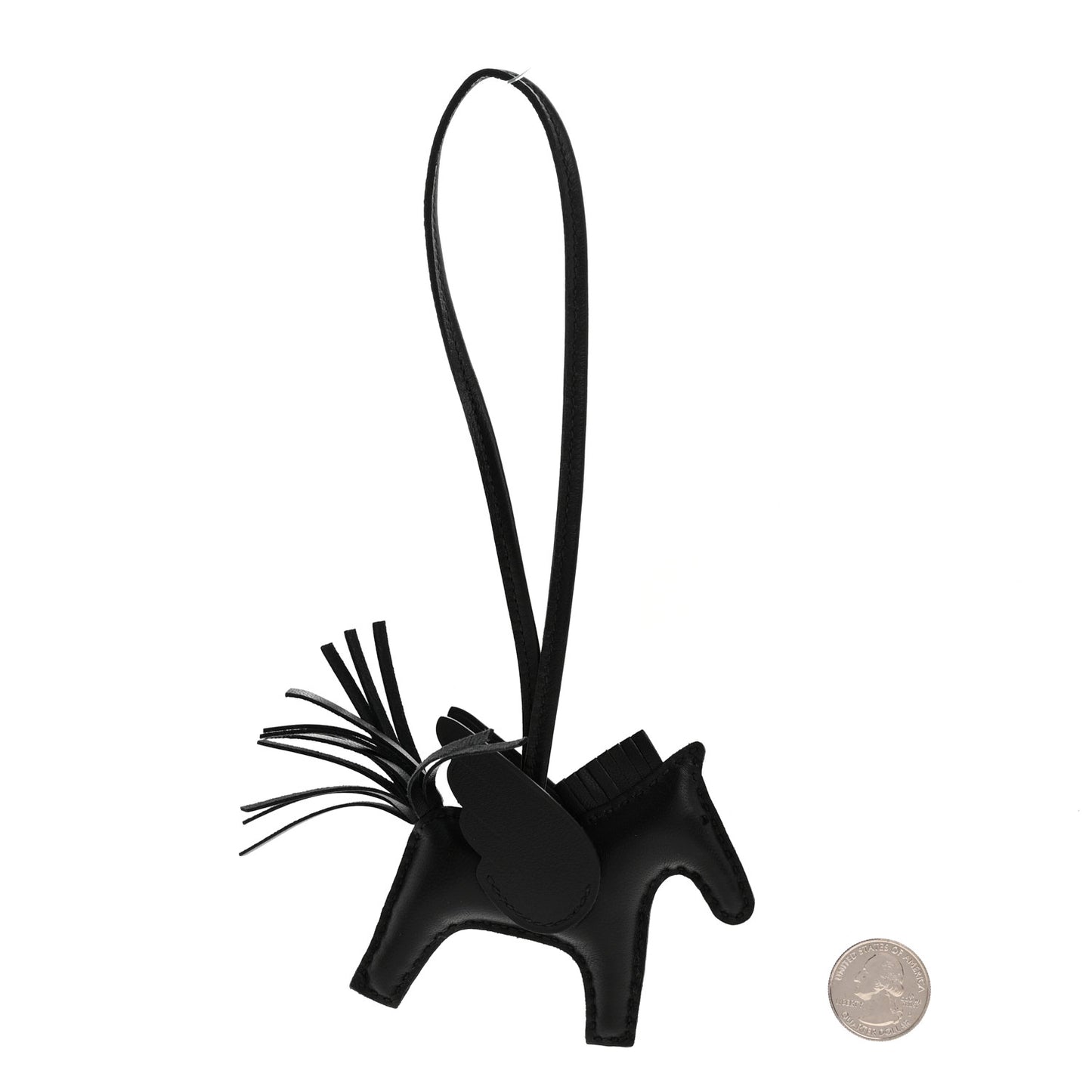 Milo Lambskin Grigri Rodeo Pegase Horse Bag Charm PM So Black