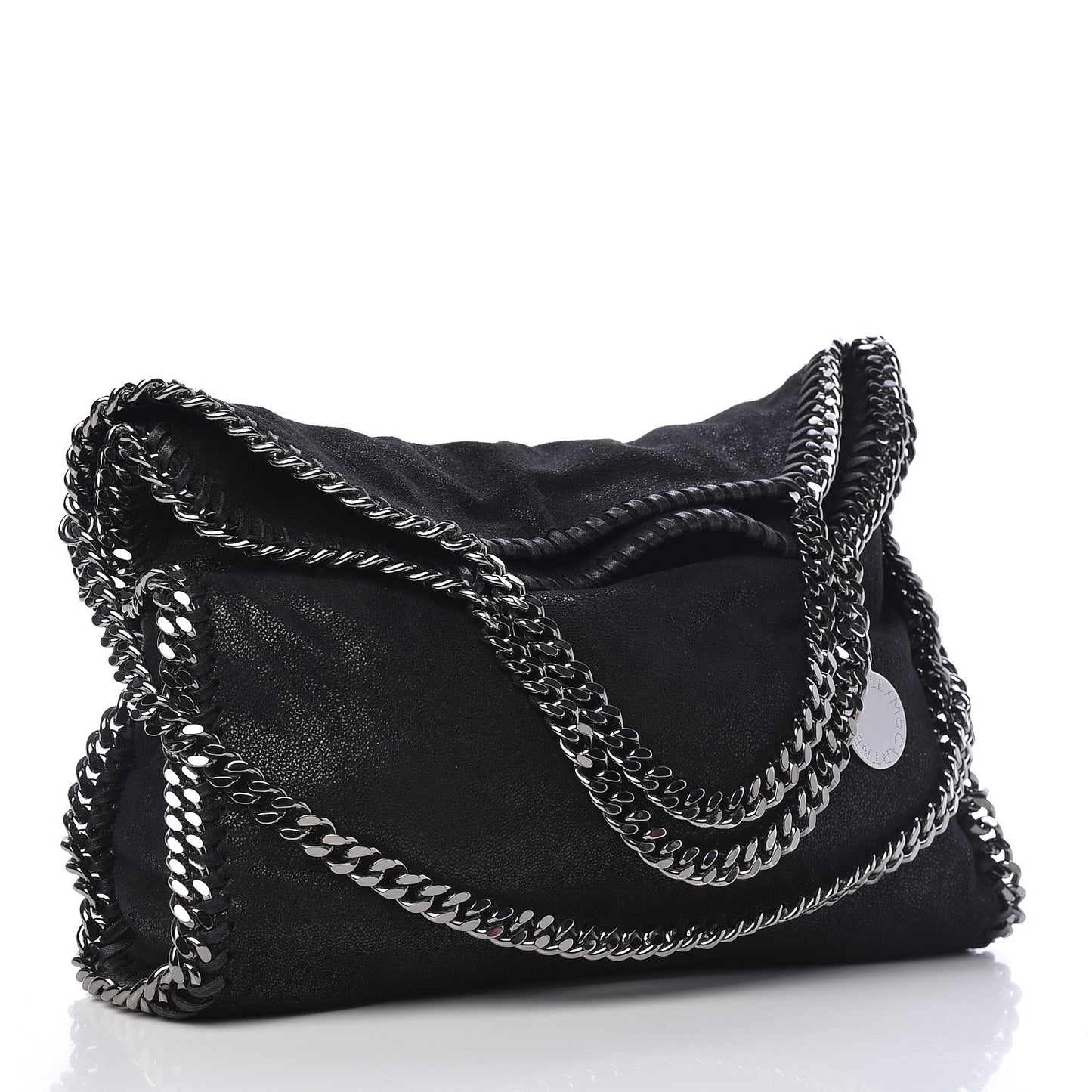 Shaggy Deer Small Falabella Fold Over Tote Black