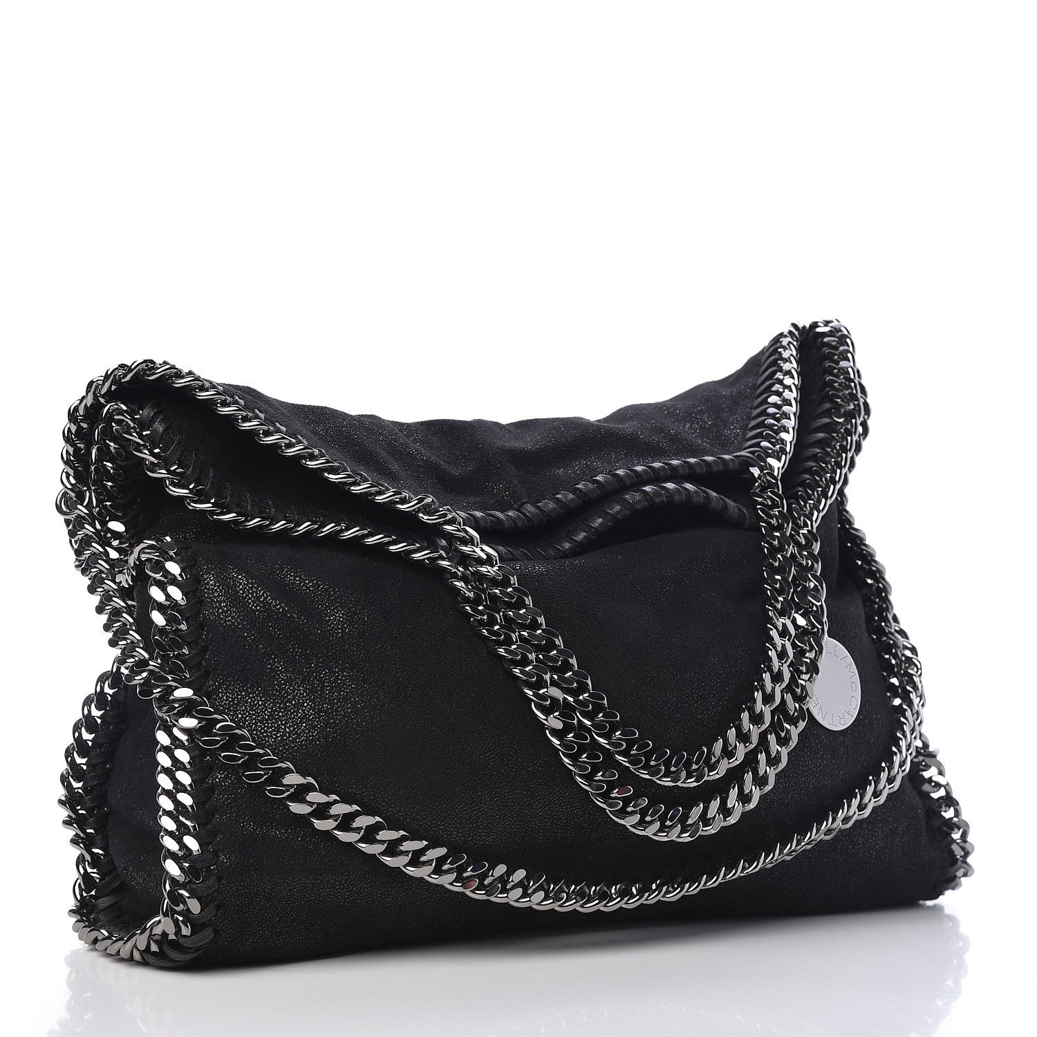 Stella McCartney Shaggy Deer Small Falabella Fold Over Tote Black 4 of 10