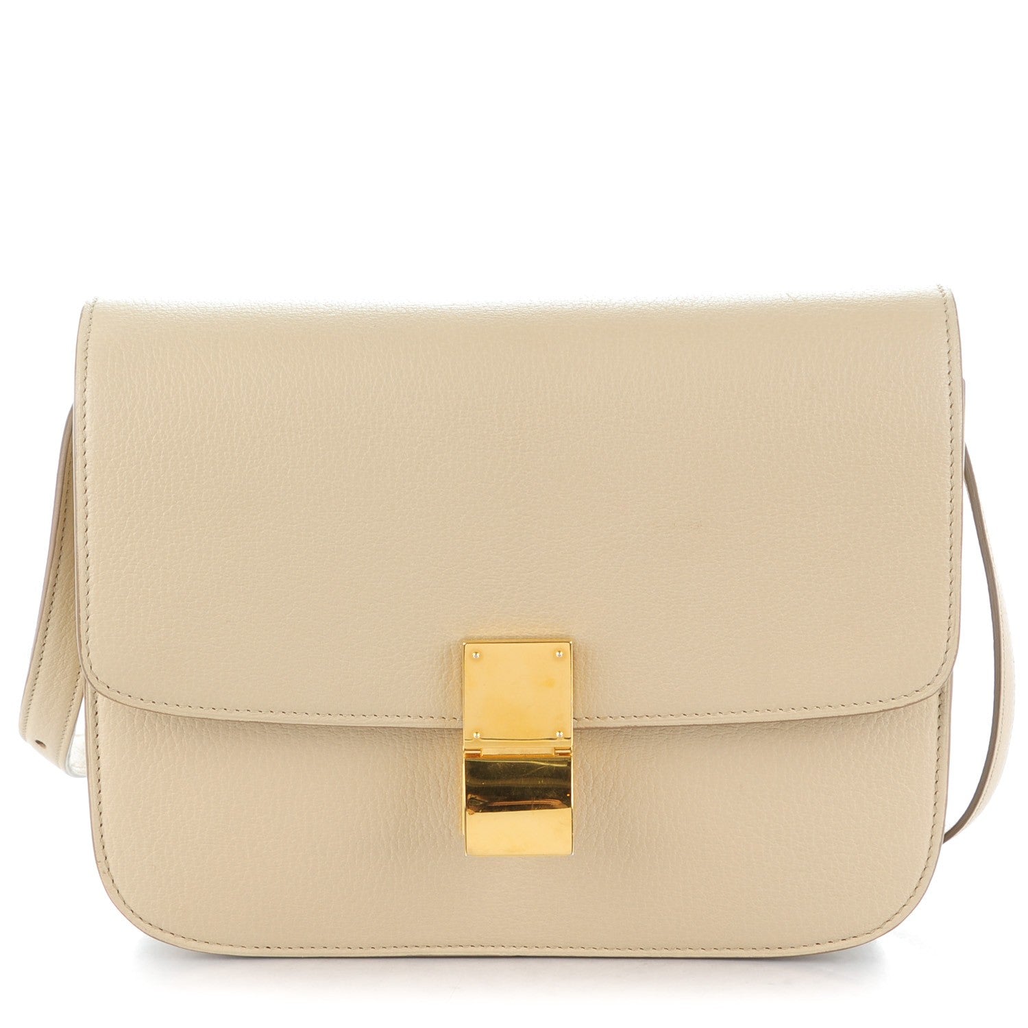 Celine Goatskin Medium Classic Box Flap Bag Dune 1 of 8