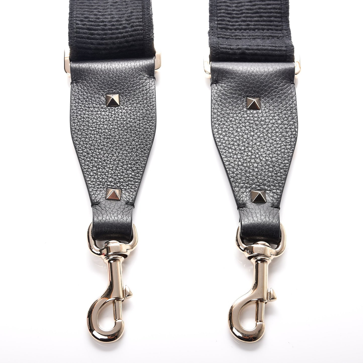 X JAMIE REID Canvas Embroidered Rockstud Guitar Strap Black