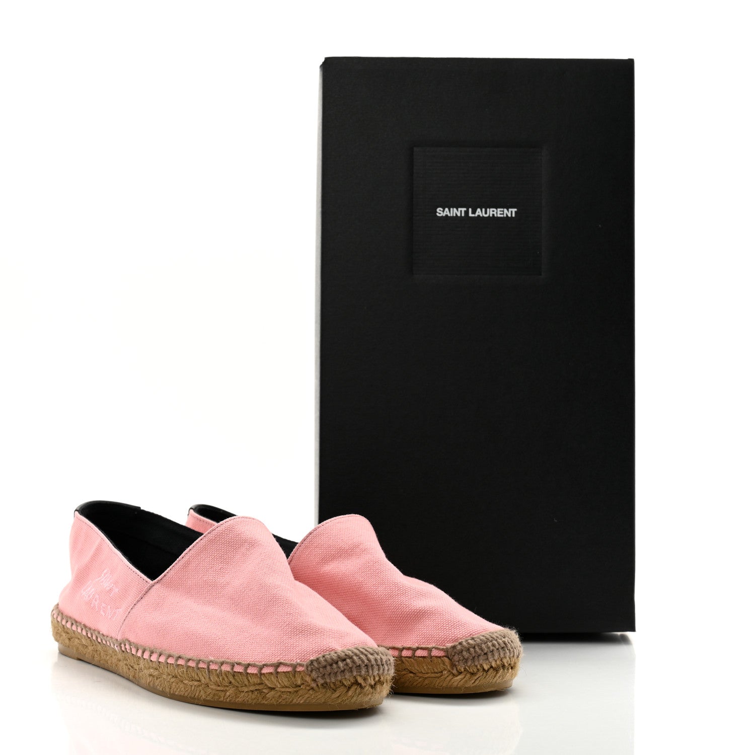 Saint Laurent Canvas Elba Light Logo Embroidered Espadrilles 37 Pink 12 of 12