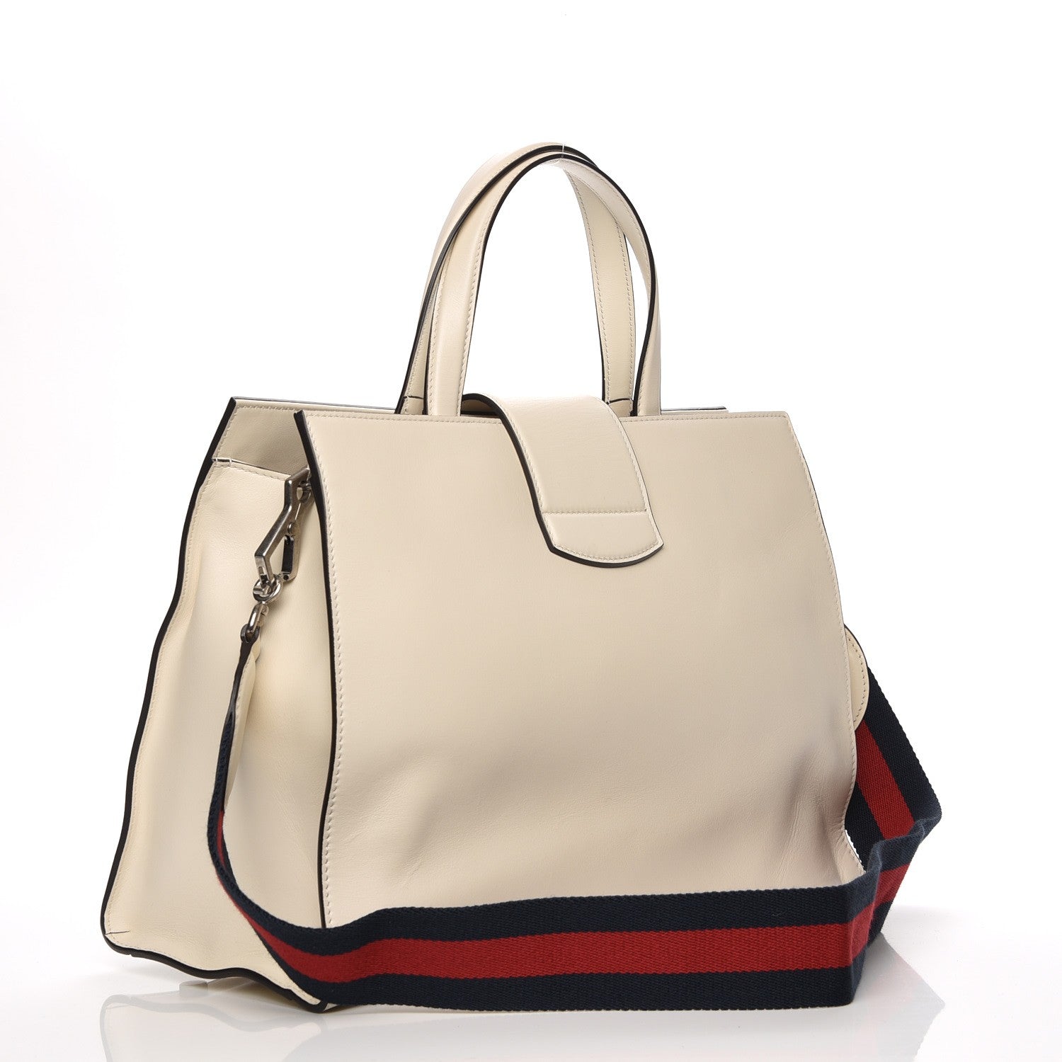 Gucci Calfskin Web Stripe Large Dionysus Tote Bag White 4 of 8