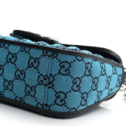 Gucci Monogram Multicolor Matelasse Diagonal Mini GG Marmont Top Handle Shoulder Bag Light Blue 10 of 11