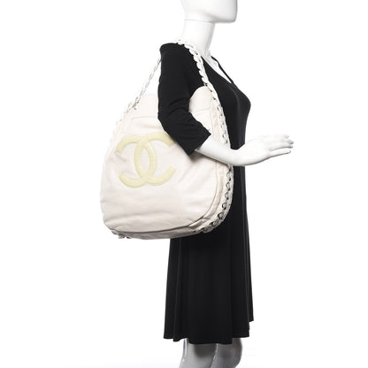 Chanel Calfskin Modern Chain Rhodoid Hobo White 2 of 13