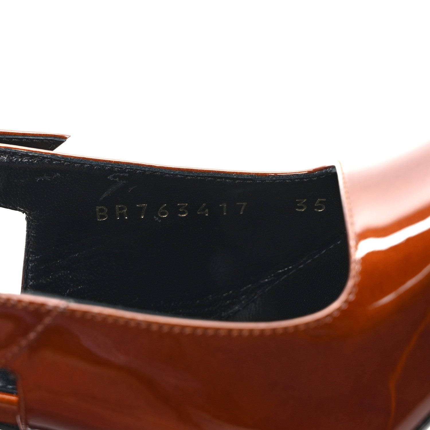 Saint Laurent Vernice Gloss Slingback Graham 115 Pumps 35 Fluffy Chataigne 8 of 9