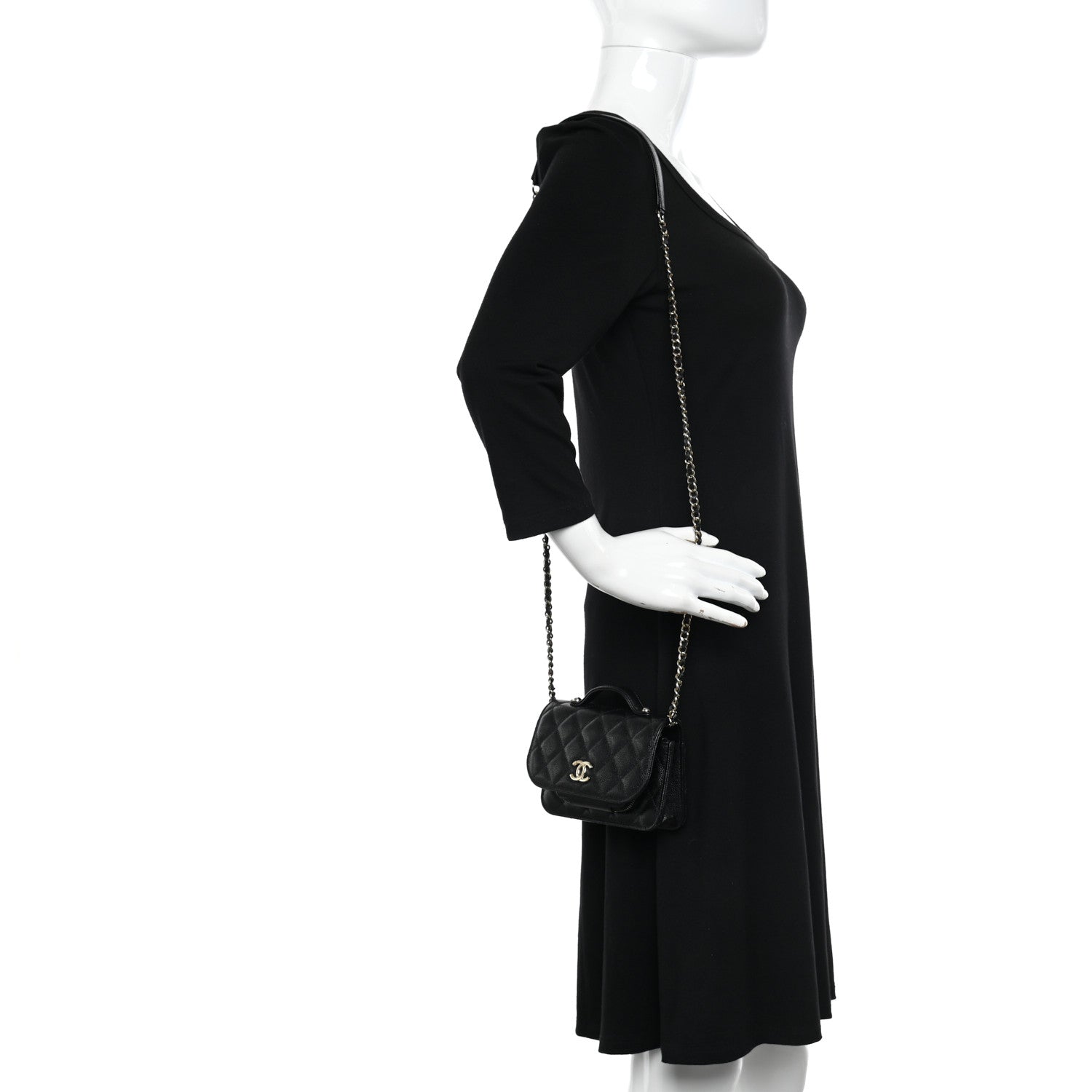 Chanel Caviar Quilted Business Affinity Clutch With Chain Black 2 of 11