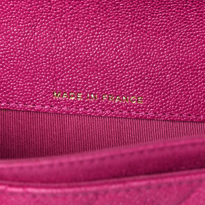 Chanel Caviar Quilted Boy Flap Card Holder Fuchsia 7 of 11