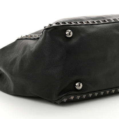 Valentino Garavani Vitello Medium Rockstud Tote Black 8 of 9