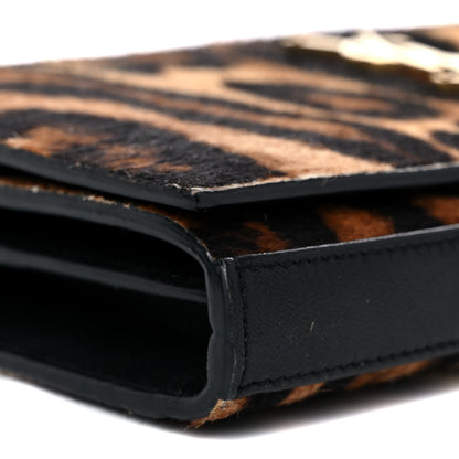 Saint Laurent Calf Hair Monogram Chain Wallet Leopard 7 of 14