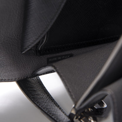 Prada Saffiano Lux Sound Shoulder Bag Black 10 of 14