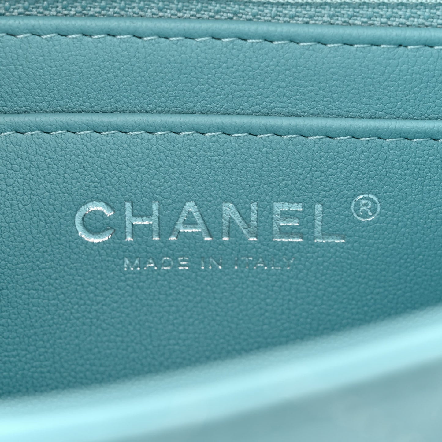 Lambskin Quilted Mini Square Flap Light Blue
