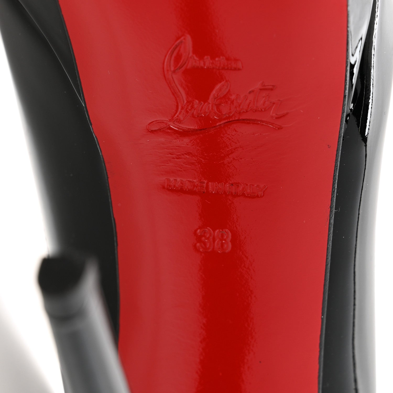 Christian Louboutin Patent Lady Peep 150 Pumps 38 Black 8 of 9