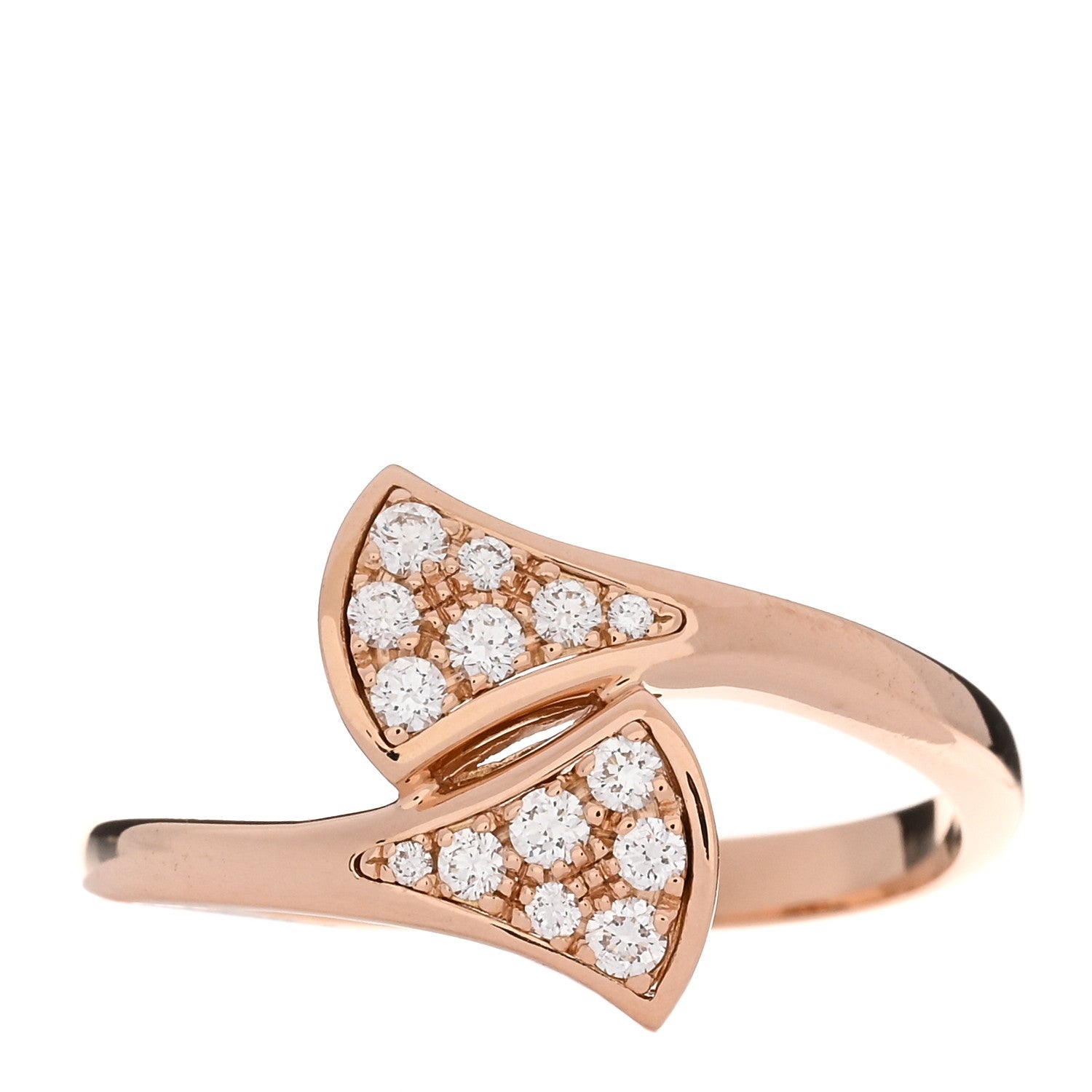 Bulgari 18K Rose Gold Diamond Divas' Dream Ring 56 7.5 1 of 5