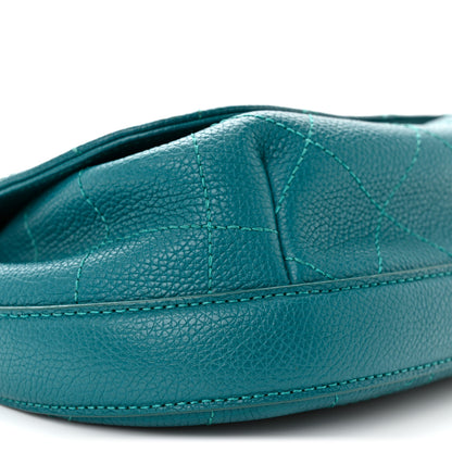 Chanel Grained Calfskin Stitched Small Messenger Flap Bag Teal 9 of 11