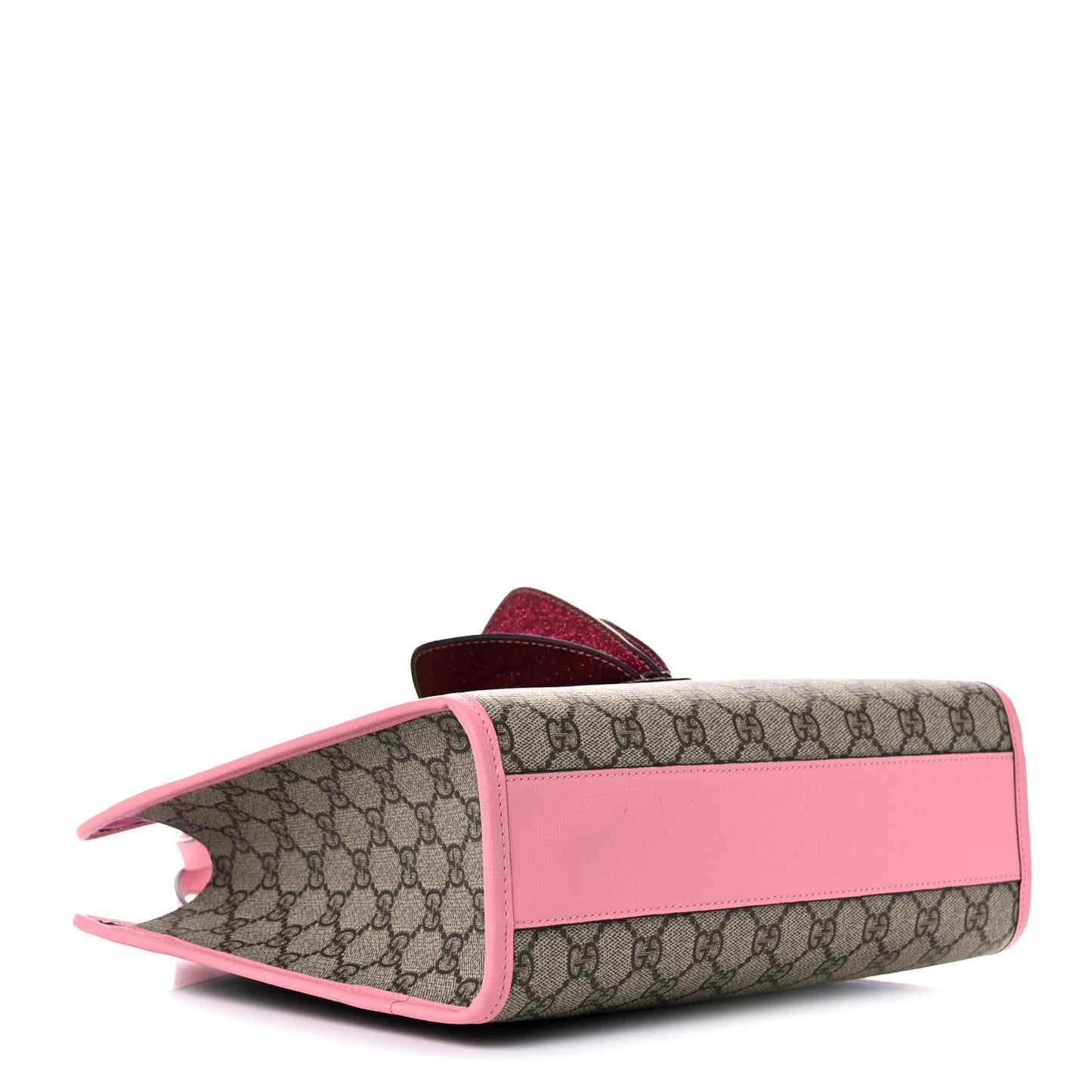 GG Supreme Monogram 3-D Strawberry Childrens Tote Beige Ebony Lotus Pink Fuxia Emerald